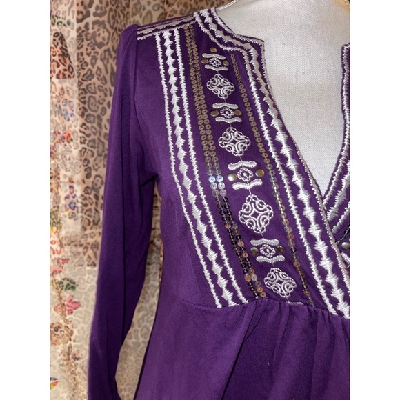 Adobe Star Tops - Women’s Purple Sequin Adobe Star Long Sleeve Blouse 💜